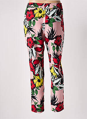 Pantalon droit tissage crêpe taille haute rose LIU JO femme