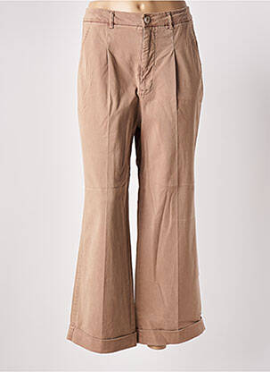 Pantalon flare stretch taille haute beige GUESS femme