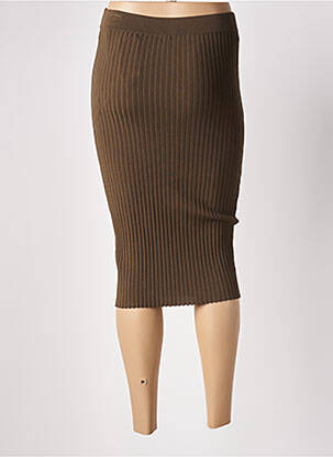 Jupe mi-longue taille haute vert GUESS femme