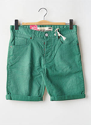 Bermuda tissage denim taille normale vert SOLID homme