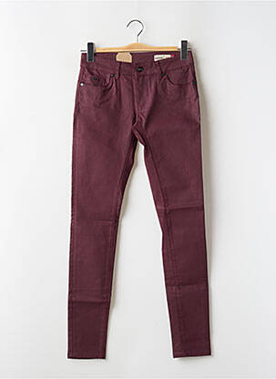Pantalon slim tissage enduit taille normale rouge KAPORAL femme