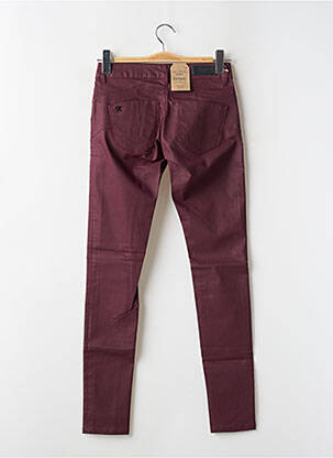 Pantalon slim tissage enduit taille normale rouge KAPORAL femme
