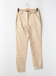 Pantalon chino tissage popeline taille normale beige ELEVEN PARIS femme