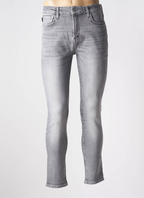 Jeans skinny stretch taille normale gris SUPERDRY homme