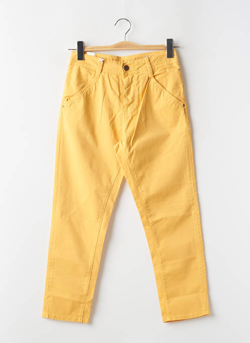 Pantalon 7/8 tissage popeline taille normale jaune SCHOOL RAG femme