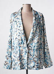Blazer col châle bleu MOLLY BRACKEN femme