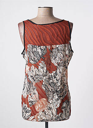 Top coupe fluide sans manche marron GARCIA femme