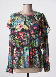 Blouse légère et transparente manches courtes noir KOCCA femme