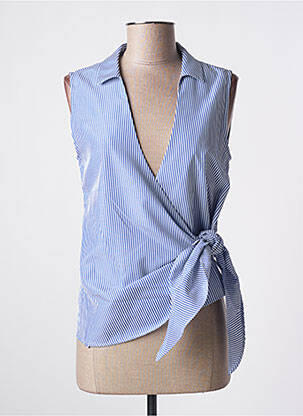 Chemisier coupe cintrée sans manche bleu TOMMY HILFIGER femme