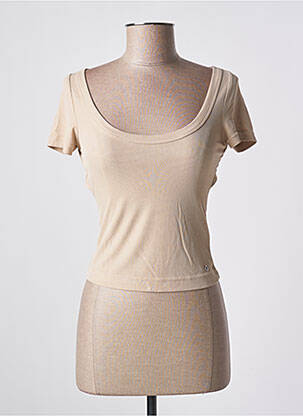 Top stretch manches courtes beige GUESS femme
