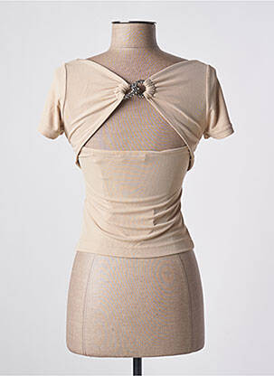 Top stretch manches courtes beige GUESS femme