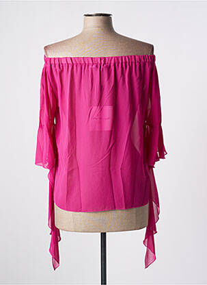 Blouse légère et transparente manches 3/4 rose ARBIGLI femme
