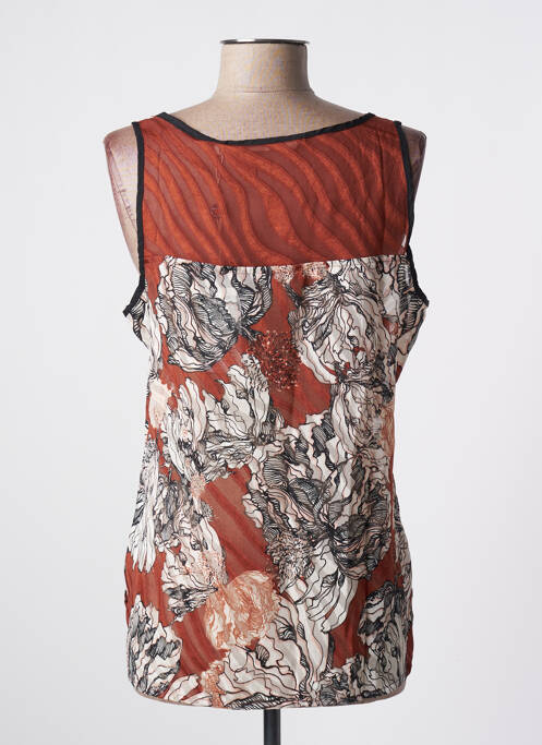 Top coupe fluide sans manche marron GARCIA femme