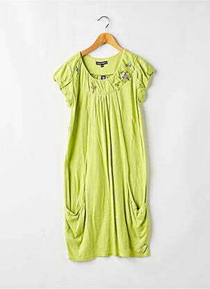 Robe mi-longue manches courtes manches courtes vert JEAN BOURGET fille