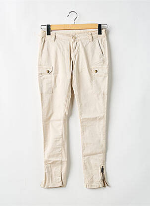 Pantalon cargo tissage popeline taille ajustable beige LE TEMPS DES CERISES fille