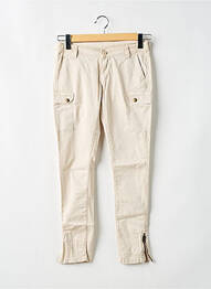 Pantalon cargo tissage popeline taille ajustable beige LE TEMPS DES CERISES fille