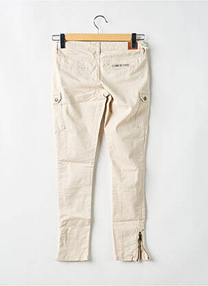 Pantalon cargo tissage popeline taille ajustable beige LE TEMPS DES CERISES fille