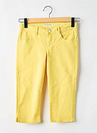 Corsaire fermeture zippée sous rabat boutonné taille ajustable jaune GUESS fille