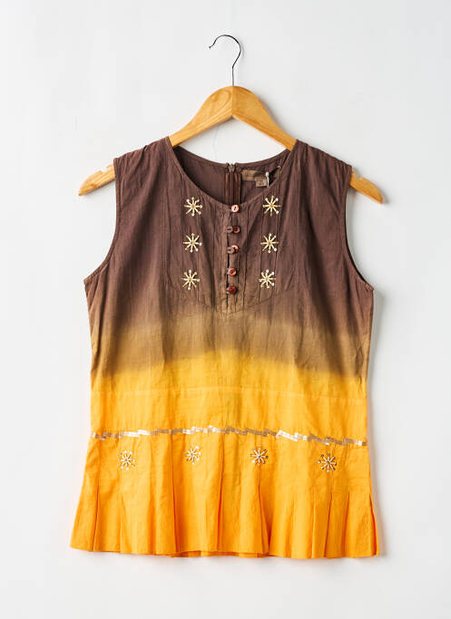Top marron LULUCASTAGNETTE pour fille