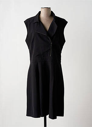 Robe mi-longue tissage crêpe sans manche noir KOCCA femme