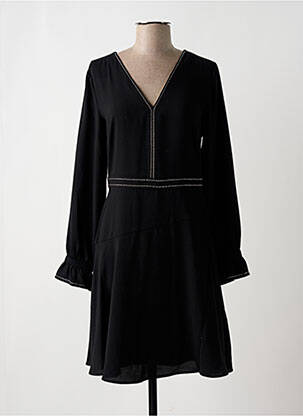 Robe mi-longue tissage crêpe manches longues noir LIU JO femme