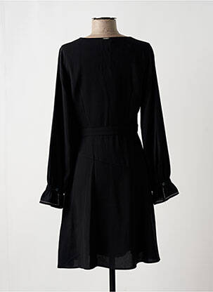 Robe mi-longue tissage crêpe manches longues noir LIU JO femme