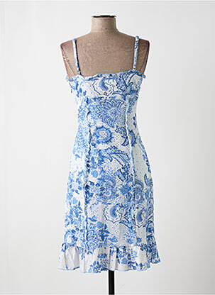 Robe mi-longue doublure fines bretelles bleu GUESS femme