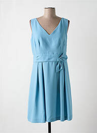 Robe mi-longue tissage crêpe sans manche bleu KOCCA femme