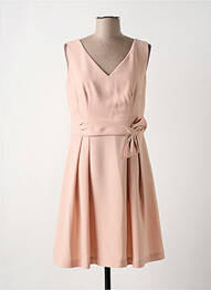 Robe mi-longue tissage crêpe sans manche rose KOCCA femme