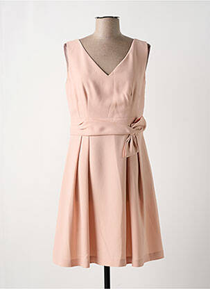 Robe mi-longue tissage crêpe sans manche rose KOCCA femme