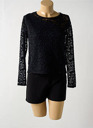 Combishort coupe cintrée manches longues noir ARBIGLI femme