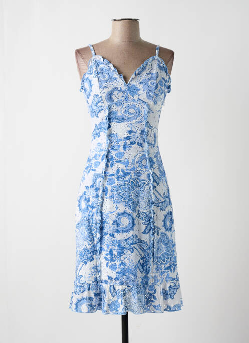 Robe mi-longue doublure fines bretelles bleu GUESS femme