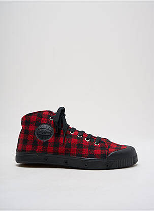 Baskets bout rond talon plat jusqu'à 3cm rouge SPRING COURT femme