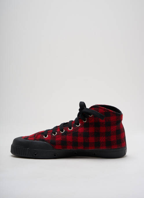 Baskets bout rond talon plat jusqu'à 3cm rouge SPRING COURT femme