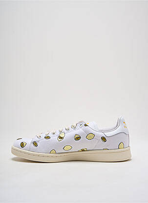 Baskets tissage satiné bout rond blanc ADIDAS homme