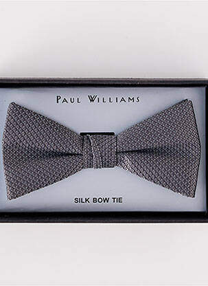 Noeud papillon effet matière satinée gris PAUL WILLIAMS homme
