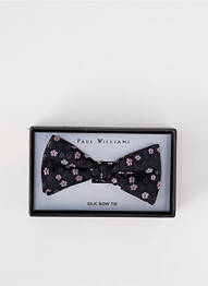 Noeud papillon imprimé fleurs gris PAUL WILLIAMS homme