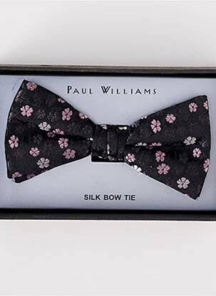 Noeud papillon imprimé fleurs gris PAUL WILLIAMS homme
