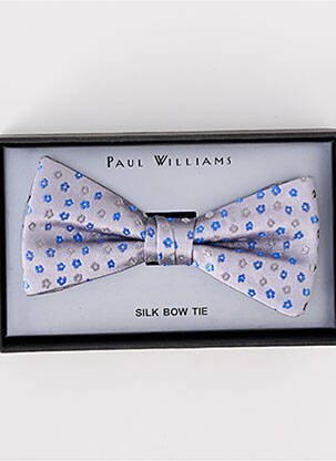 Noeud papillon tissage satiné gris PAUL WILLIAMS homme