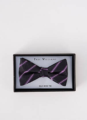 Noeud papillon imprimé rayures marron PAUL WILLIAMS homme
