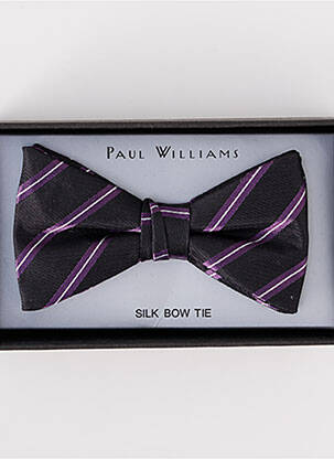 Noeud papillon imprimé rayures marron PAUL WILLIAMS homme