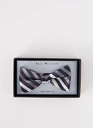 Noeud papillon imprimé rayures gris PAUL WILLIAMS homme