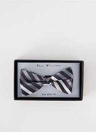 Noeud papillon imprimé rayures gris PAUL WILLIAMS homme
