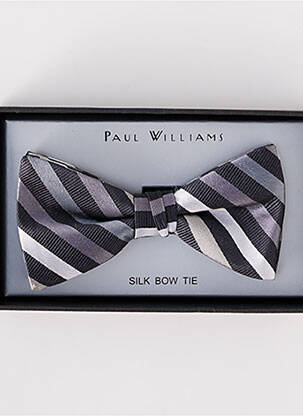 Noeud papillon imprimé rayures gris PAUL WILLIAMS homme