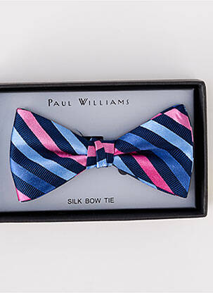 Noeud papillon imprimé rayures rose PAUL WILLIAMS homme