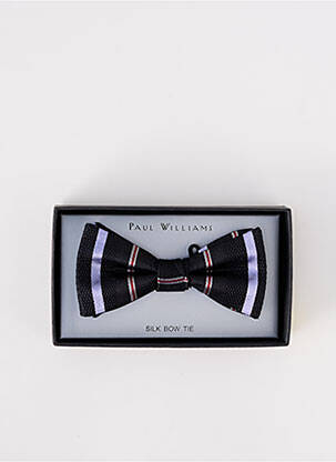 Noeud papillon imprimé rayures noir PAUL WILLIAMS homme