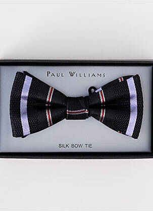 Noeud papillon imprimé rayures noir PAUL WILLIAMS homme