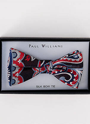 Noeud papillon imprimé fantaisie rouge PAUL WILLIAMS homme