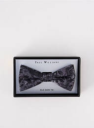 Noeud papillon imprimé fantaisie gris PAUL WILLIAMS homme