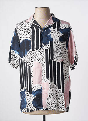 Chemise manches courtes col tailleur bleu BY CHARLIE B homme